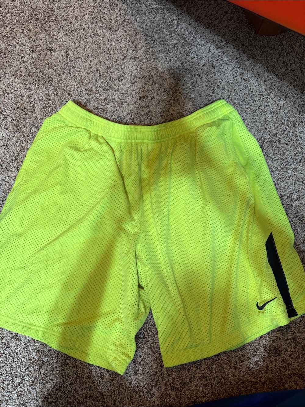 Nike Neon Yellow Dri-FIT Mesh Athletic Shorts